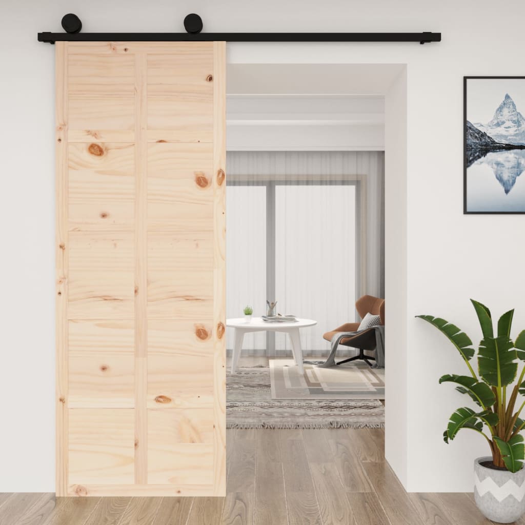 Barn Door 80x1.8x214 cm Solid Wood Pine - OLBRIT