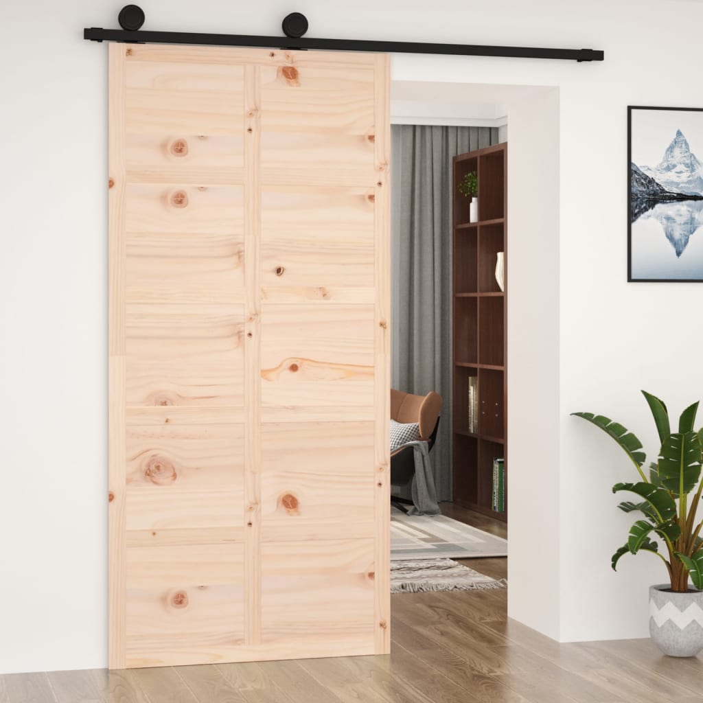 Barn Door 100x1.8x214 cm Solid Wood Pine - OLBRIT