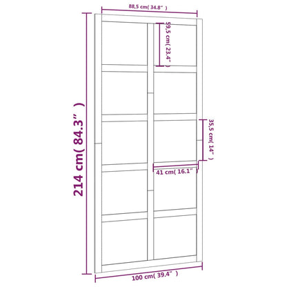 Barn Door 100x1.8x214 cm Solid Wood Pine - OLBRIT