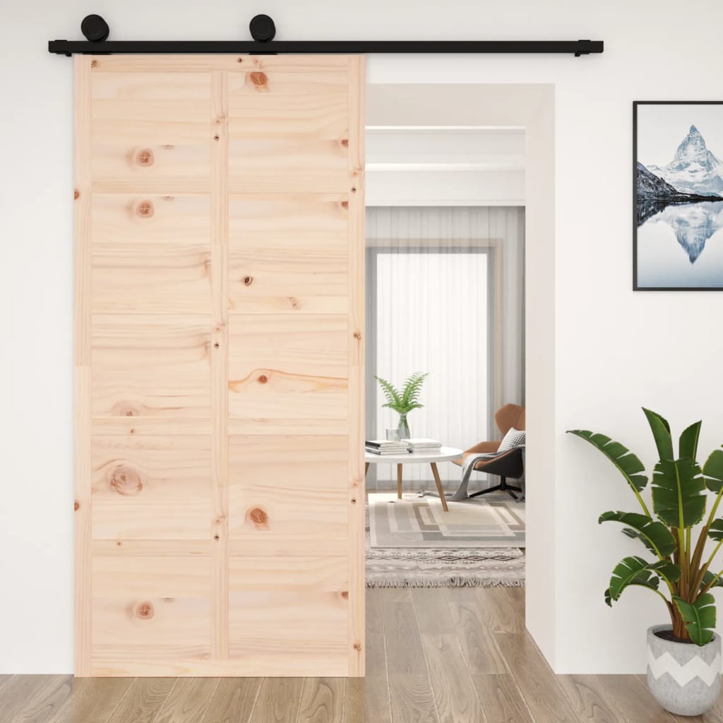 Barn Door 100x1.8x214 cm Solid Wood Pine - OLBRIT