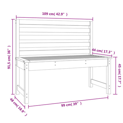 Garden Bench 109 cm Solid Wood Pine - OLBRIT