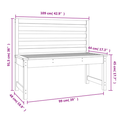 Garden Bench 109 cm Solid Wood Douglas - OLBRIT