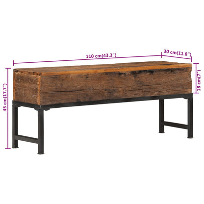 Bench 110 cm Solid Wood Reclaimed - OLBRIT