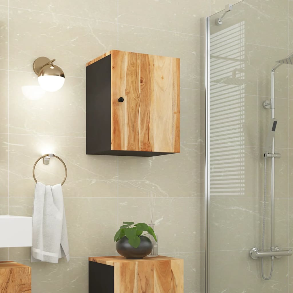 Bathroom Wall Cabinet 38x33x48 cm Solid Wood Acacia - OLBRIT