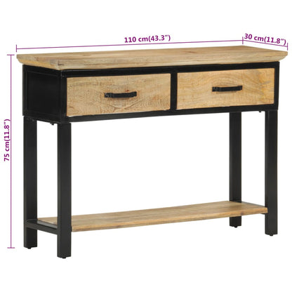 Console Table 110x30x75 cm Solid Rough Wood Mango - OLBRIT