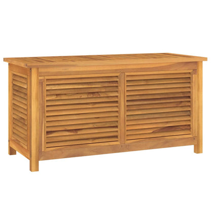 Garden Storage Box with Bag 114x50x58 cm Solid Wood Teak - OLBRIT
