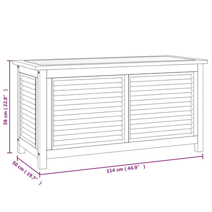 Garden Storage Box with Bag 114x50x58 cm Solid Wood Teak - OLBRIT