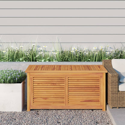 Garden Storage Box with Bag 114x50x58 cm Solid Wood Teak - OLBRIT