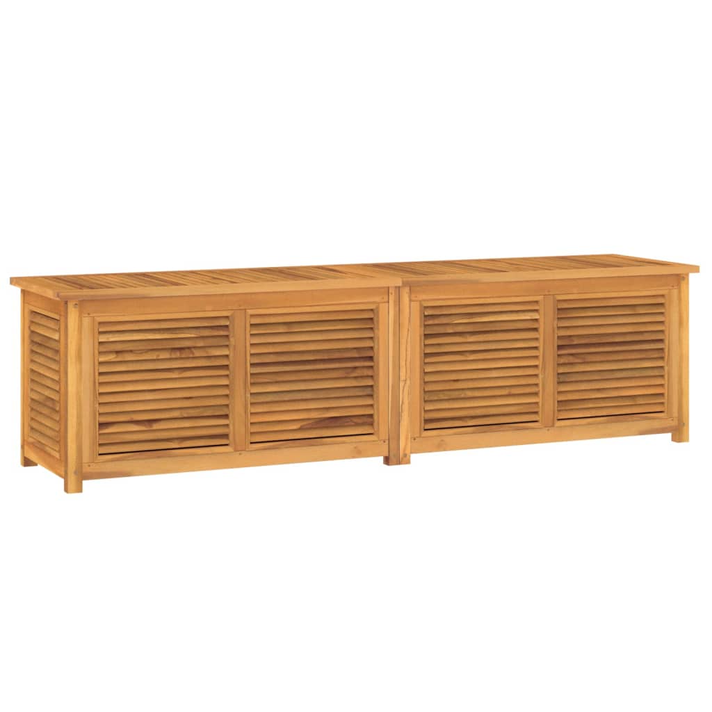 Garden Storage Box with Bag 200x50x53 cm Solid Wood Teak - OLBRIT