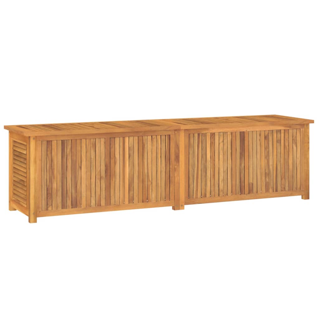 Garden Storage Box with Bag 200x50x53 cm Solid Wood Teak - OLBRIT
