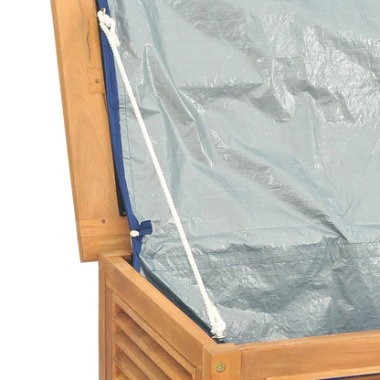 Garden Storage Box with Bag 200x50x53 cm Solid Wood Teak - OLBRIT