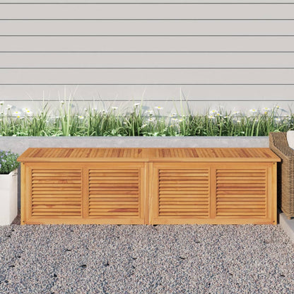 Garden Storage Box with Bag 200x50x53 cm Solid Wood Teak - OLBRIT