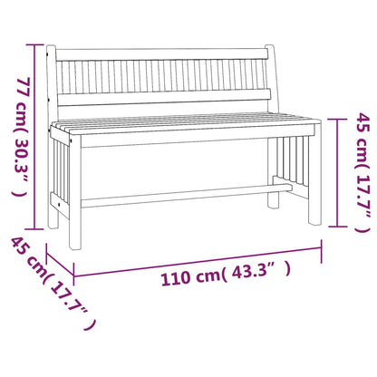 Garden Bench 110 cm Solid Wood Eucalyptus - OLBRIT