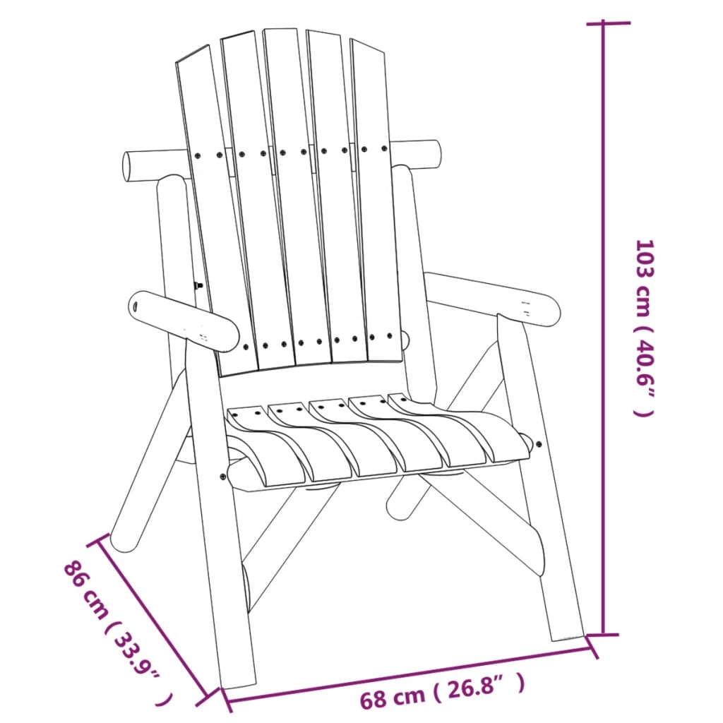 Garden Chair 68x86x103 cm Solid Wood Spruce - OLBRIT