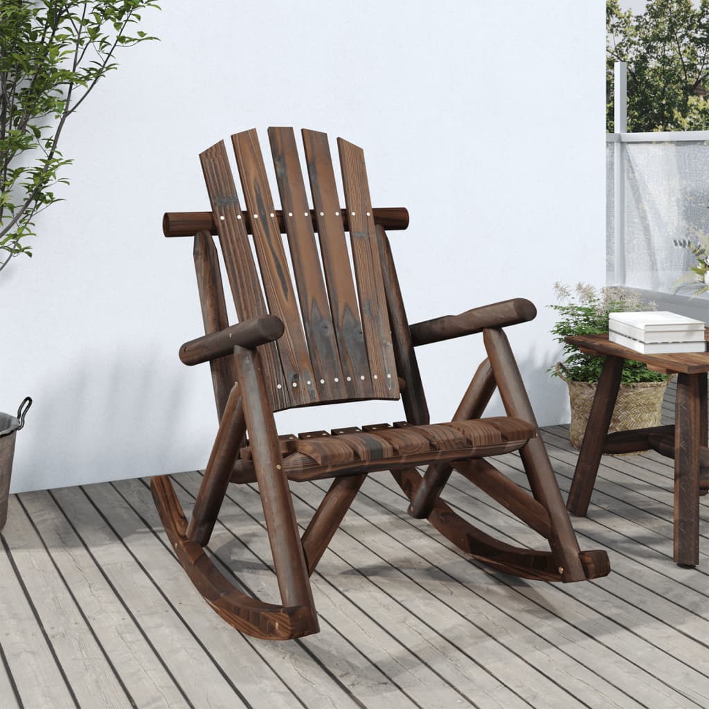 Garden Rocking Chair 69x96x101 cm Solid Wood Spruce - OLBRIT