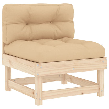 Middle Sofa with Cushions Solid Wood Pine - OLBRIT