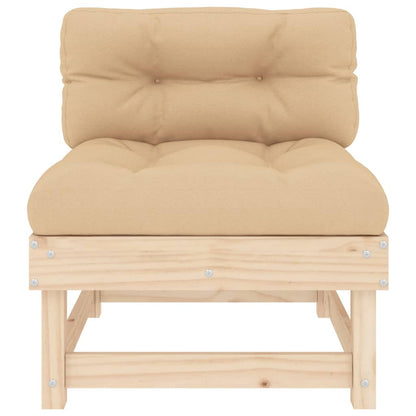 Middle Sofa with Cushions Solid Wood Pine - OLBRIT