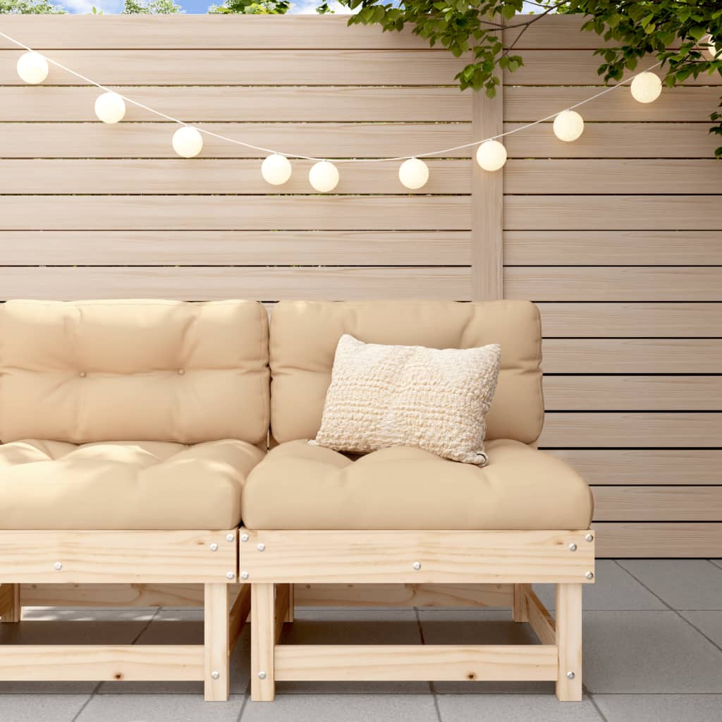 Middle Sofa with Cushions Solid Wood Pine - OLBRIT