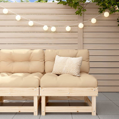 Middle Sofa with Cushions Solid Wood Pine - OLBRIT