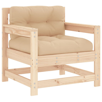 Garden Chairs with Cushions 2 pcs Solid Wood Pine - OLBRIT