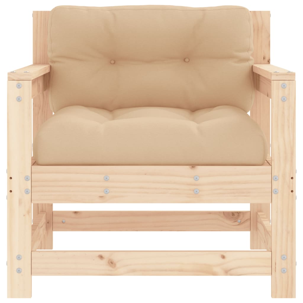 Garden Chairs with Cushions 2 pcs Solid Wood Pine - OLBRIT
