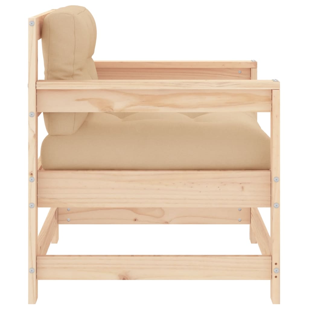 Garden Chairs with Cushions 2 pcs Solid Wood Pine - OLBRIT