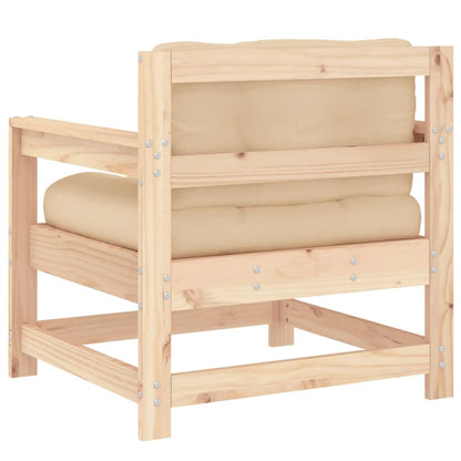 Garden Chairs with Cushions 2 pcs Solid Wood Pine - OLBRIT