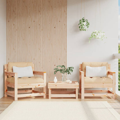 Garden Chairs with Cushions 2 pcs Solid Wood Pine - OLBRIT