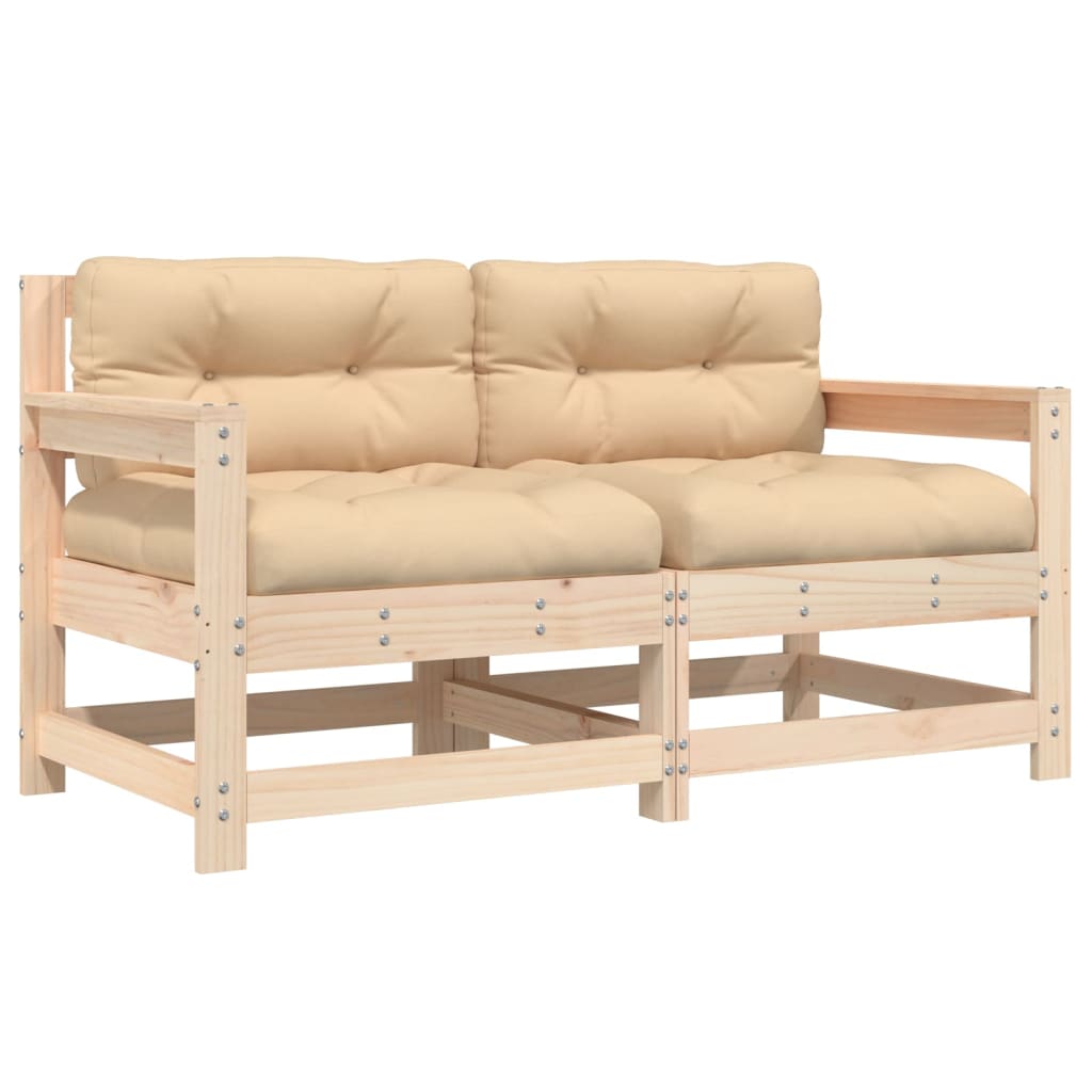 Garden Chairs with Cushions 2 pcs Solid Wood Pine - OLBRIT