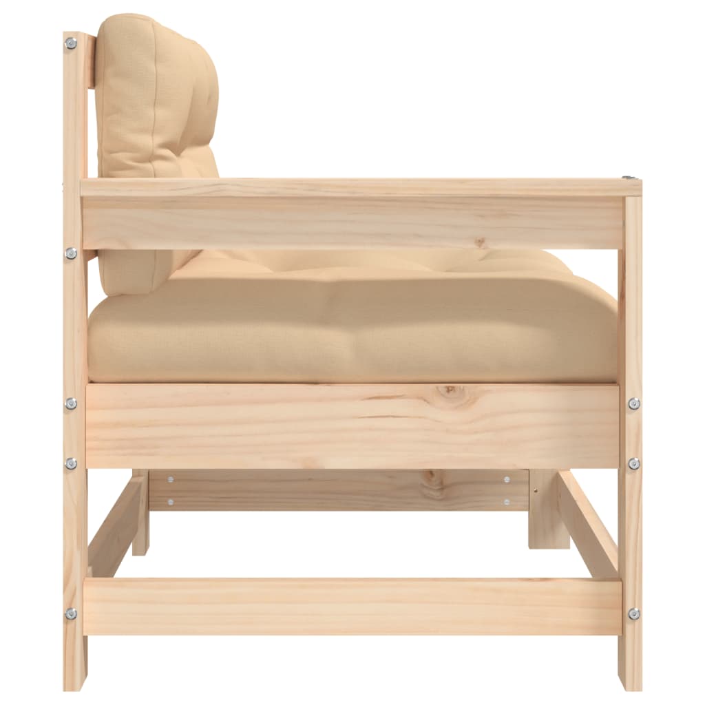 Garden Chairs with Cushions 2 pcs Solid Wood Pine - OLBRIT