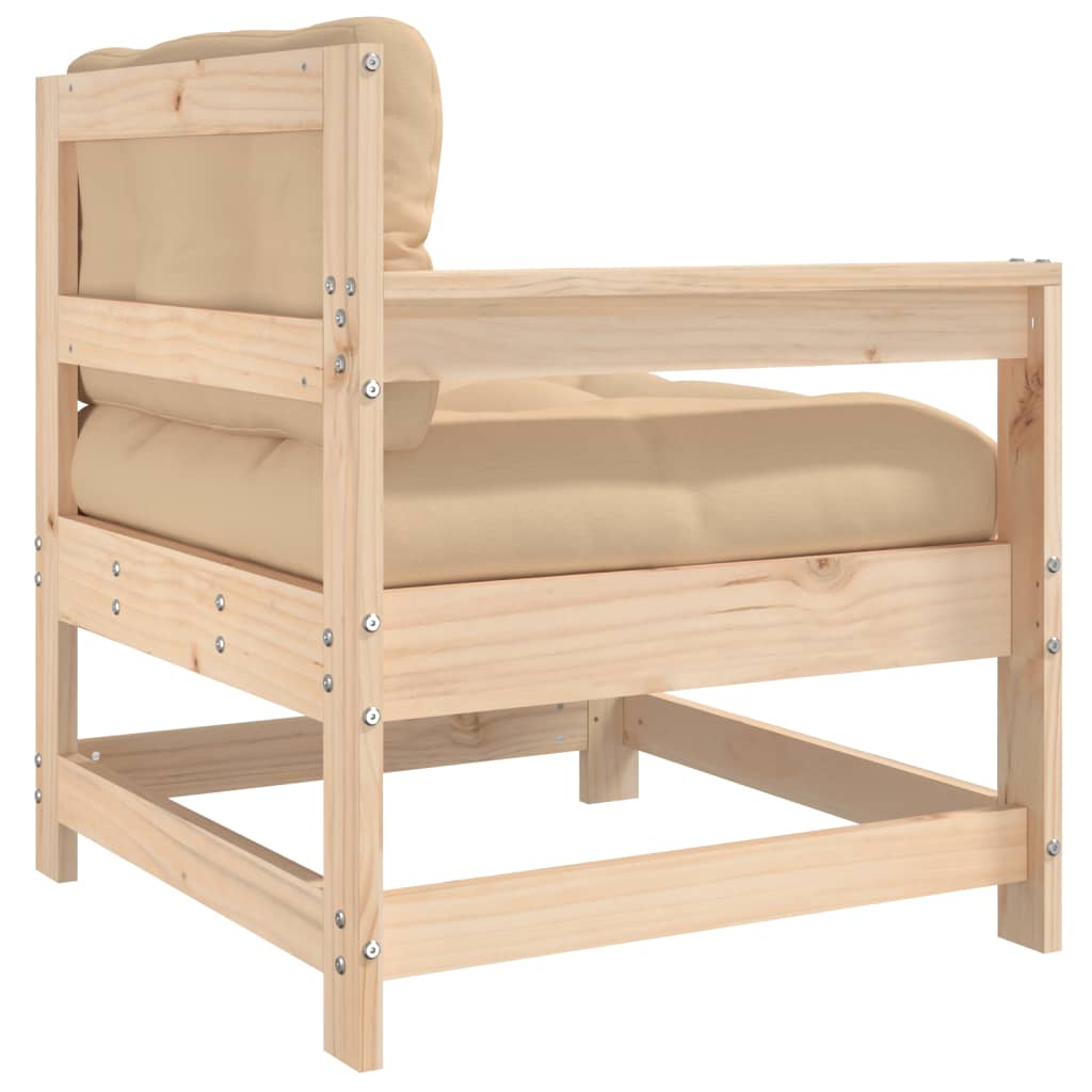 Garden Chairs with Cushions 2 pcs Solid Wood Pine - OLBRIT