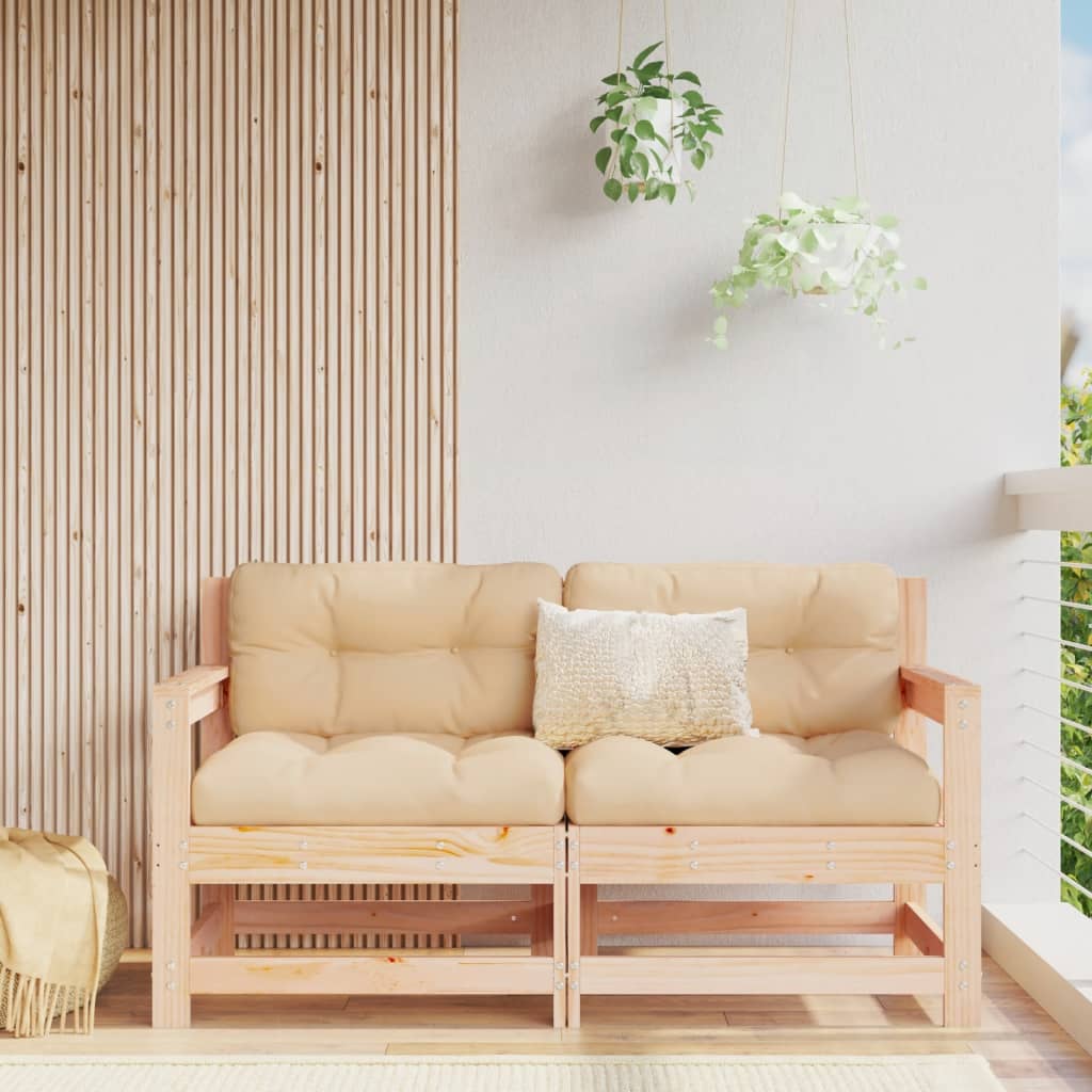Garden Chairs with Cushions 2 pcs Solid Wood Pine - OLBRIT