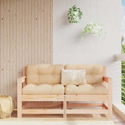 Garden Chairs with Cushions 2 pcs Solid Wood Pine - OLBRIT