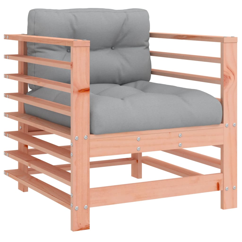 Garden Chairs with Cushions 2 pcs Solid Wood Douglas - OLBRIT