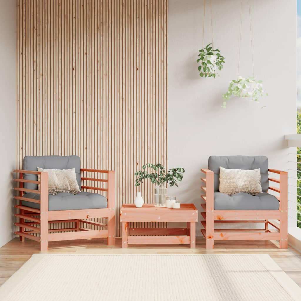 Garden Chairs with Cushions 2 pcs Solid Wood Douglas - OLBRIT