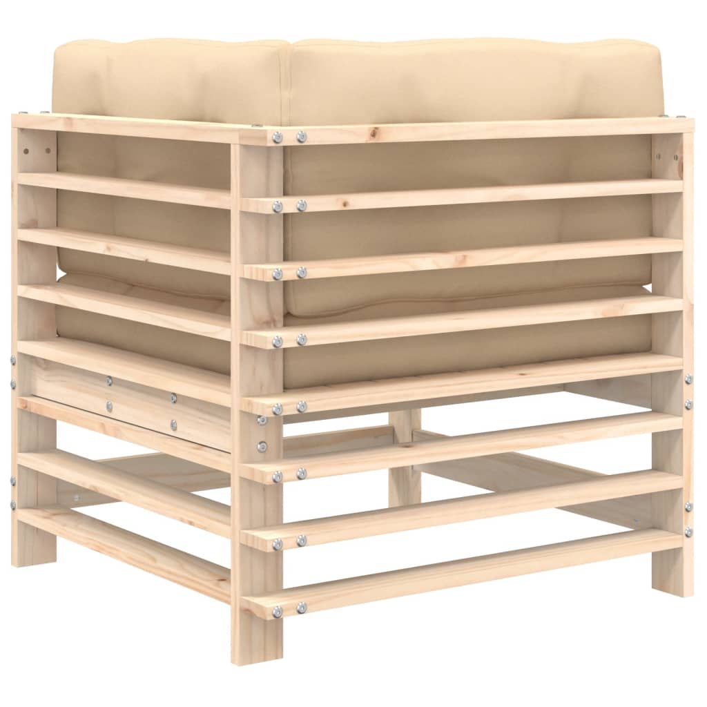 Corner Sofas with Cushions 2 pcs Solid Wood Pine - OLBRIT