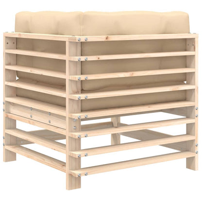 Corner Sofas with Cushions 2 pcs Solid Wood Pine - OLBRIT