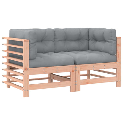 Corner Sofas with Cushions 2 pcs Solid Wood Douglas - OLBRIT