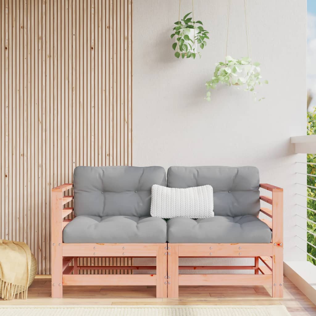 Corner Sofas with Cushions 2 pcs Solid Wood Douglas - OLBRIT