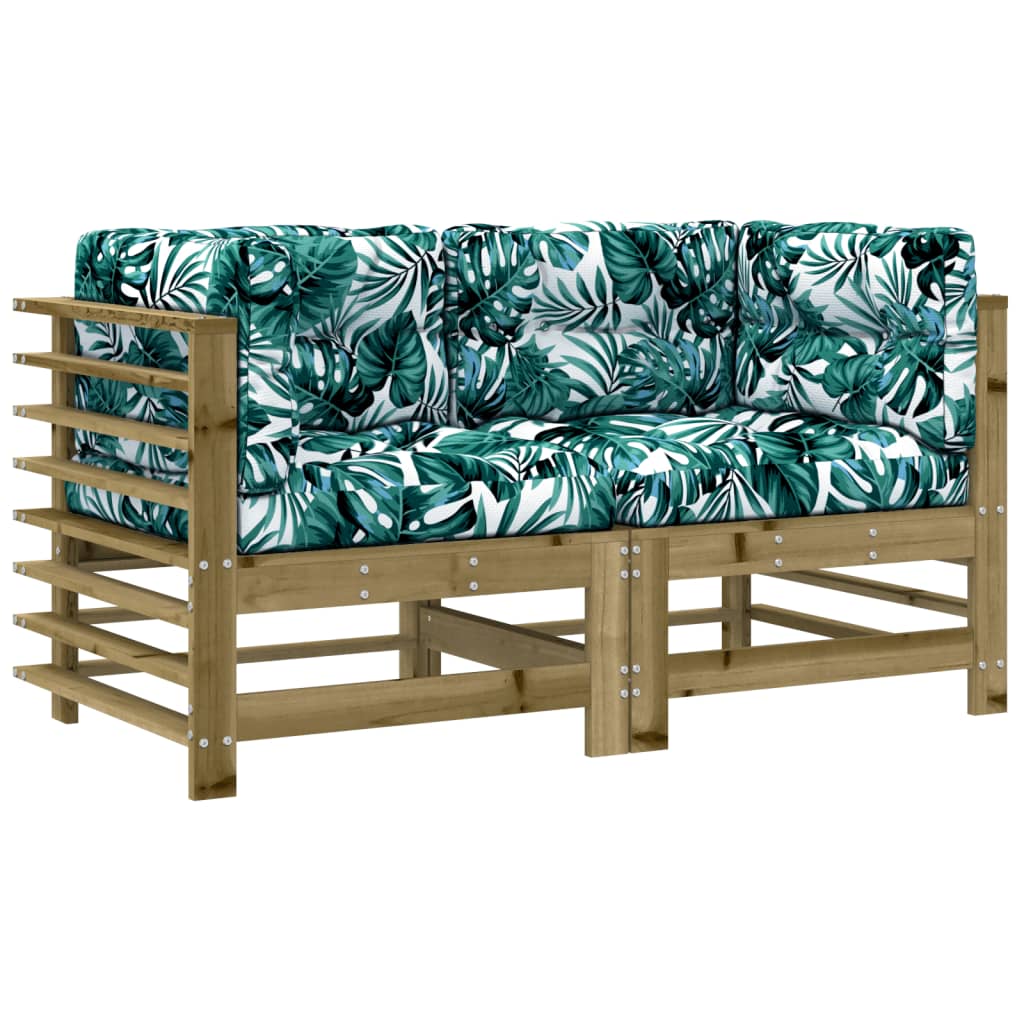 Corner Sofas with Cushions 2 pcs Impregnated Wood Pine - OLBRIT