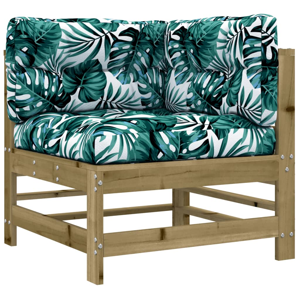 Corner Sofas with Cushions 2 pcs Impregnated Wood Pine - OLBRIT