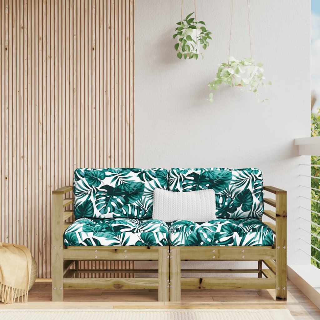 Corner Sofas with Cushions 2 pcs Impregnated Wood Pine - OLBRIT