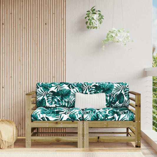 Corner Sofas with Cushions 2 pcs Impregnated Wood Pine - OLBRIT