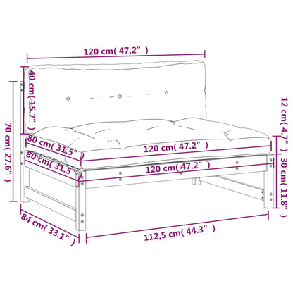 Middle Sofa 120x80 cm Solid Wood Pine - OLBRIT