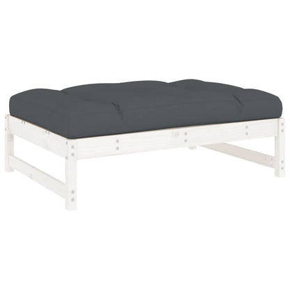 Garden Footstool White 120x80 cm Solid Wood Pine - OLBRIT