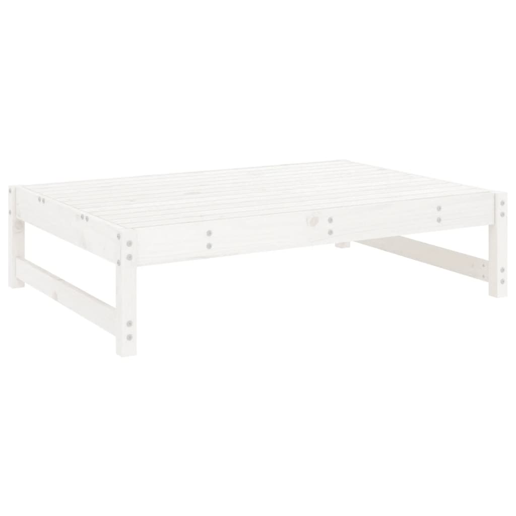 Garden Footstool White 120x80 cm Solid Wood Pine - OLBRIT