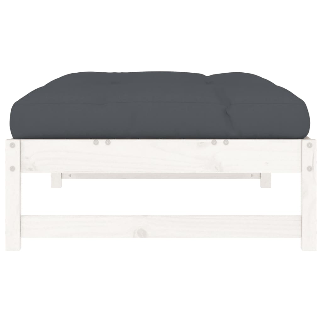 Garden Footstool White 120x80 cm Solid Wood Pine - OLBRIT