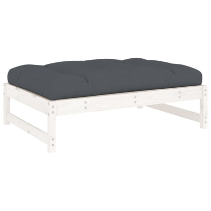 Garden Footstool White 120x80 cm Solid Wood Pine - OLBRIT