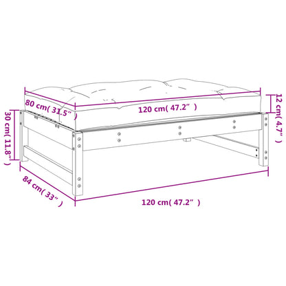 Garden Footstool White 120x80 cm Solid Wood Pine - OLBRIT