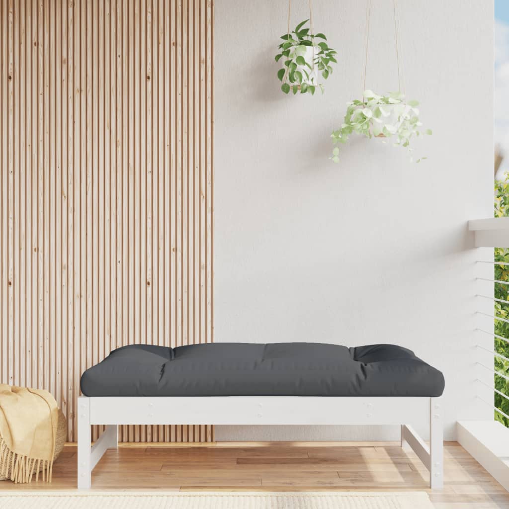 Garden Footstool White 120x80 cm Solid Wood Pine - OLBRIT